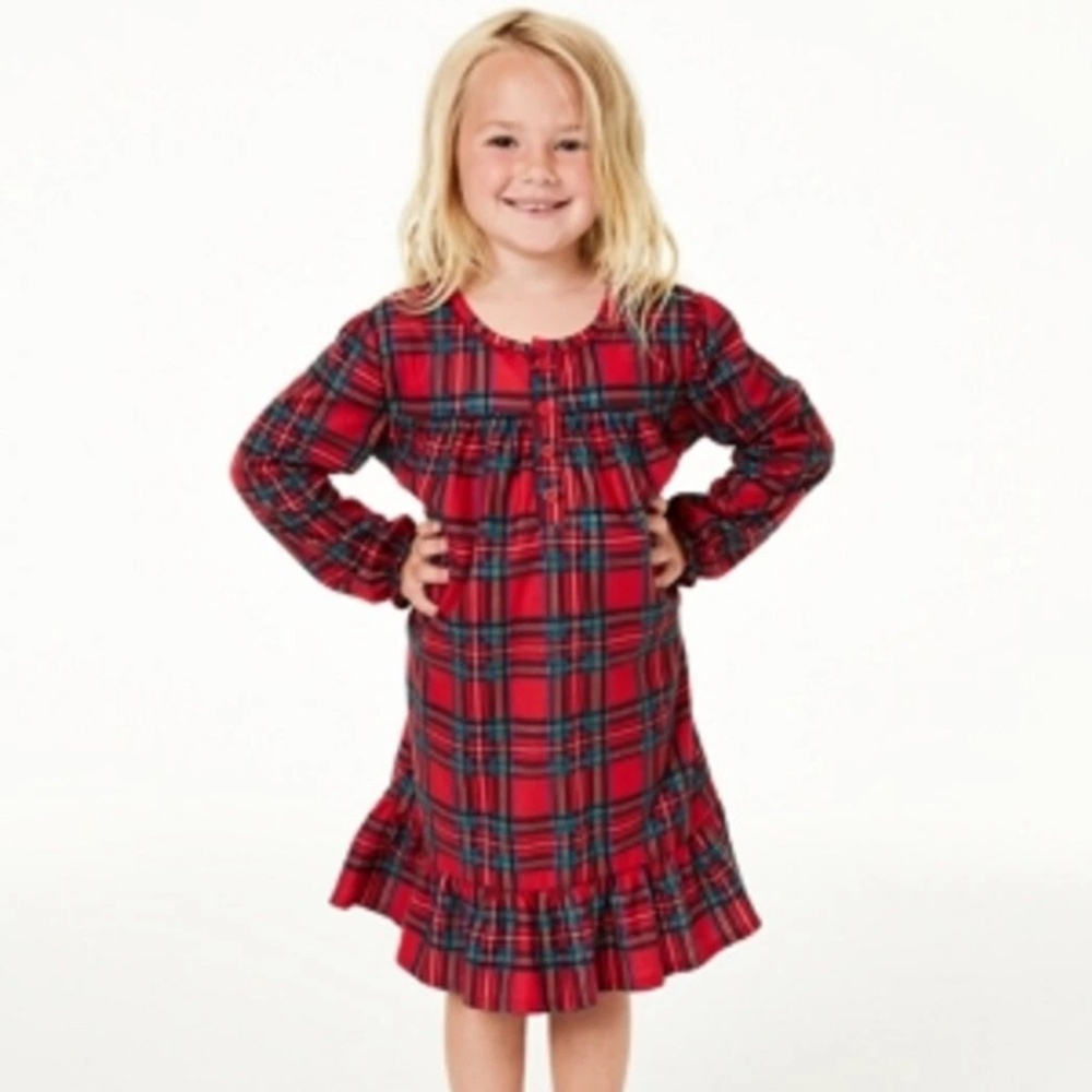 Kids Holiday Christmas Brinkley Plaid Red Night Gown 2T-3T
